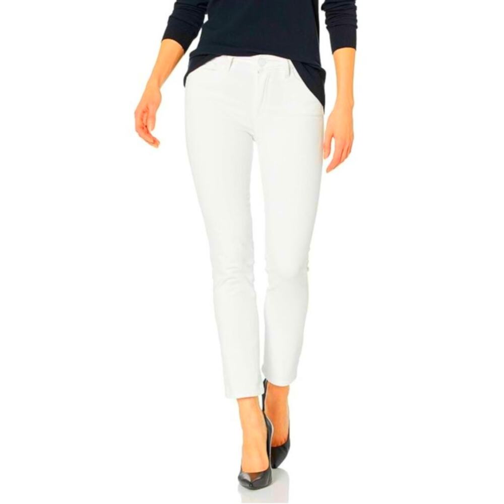Paige Straight Leg Jeans Jacqueline Stretch Ankle Cropped White Size 26